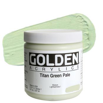 GOLDEN Heavy Body Acrylics - Titan Green Pale, 8oz Jar