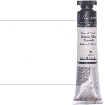 Sennelier l'Aquarelle Artists Watercolor - Titanium White, 21ml Tube