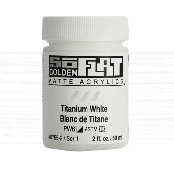 GOLDEN SoFlat Matte Acrylic - Titanium White, 2oz Jar