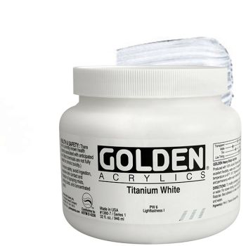 GOLDEN Heavy Body Acrylics - Titanium White, 32oz Jar