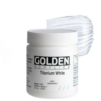 GOLDEN Heavy Body Acrylics - Titanium White, 4oz Jar