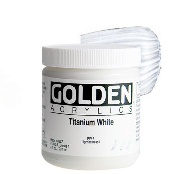 GOLDEN Heavy Body Acrylics - Titanium White, 8oz Jar