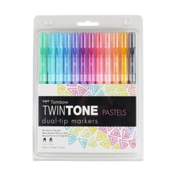 Tombow Twintone Marker Set Of 12 Pastel Colors