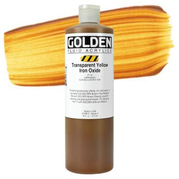 GOLDEN Fluid Acrylics Transparent Yellow Iron Oxide 16 oz