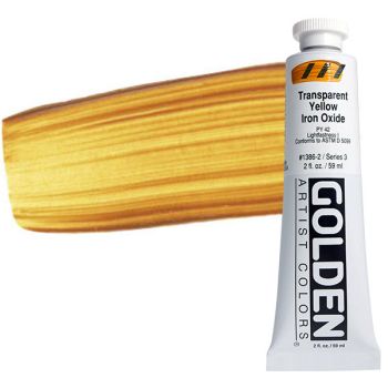 GOLDEN Heavy Body Acrylics - Transparent Yellow Iron Oxide, 2oz Tube