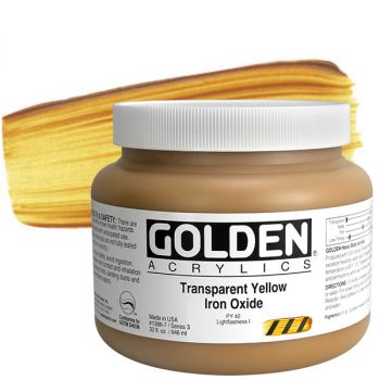GOLDEN Heavy Body Acrylics - Transparent Yellow Iron Oxide, 32oz Jar