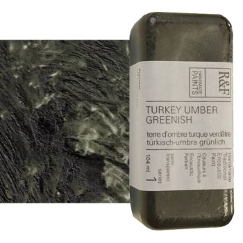 R&F Encaustic Handmade Paint 104 ml Block - Turkey Umber Greenish