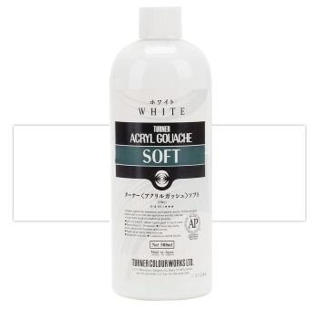 Turner Acryl Gouache Soft Formula, Matte White 500ml Bottle