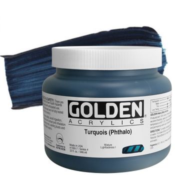 GOLDEN Heavy Body Acrylics - Turquoise (Phthalo), 32oz Jar