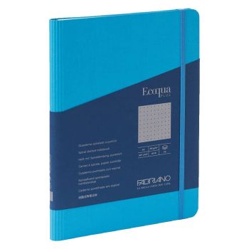 Fabriano EcoQua+ Notebook 5.8 x 8.3" Dot Grid Hidden Spiral Turquoise