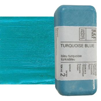 R&F Encaustic Handmade Paint 104 ml Block - Turquoise Blue