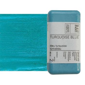 R&F Encaustic Handmade Paint 40 ml Block - Turquoise Blue
