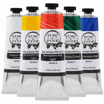 Tusc & Pine Oil Color Basic Colors Set of 5, 150ml Tubes
