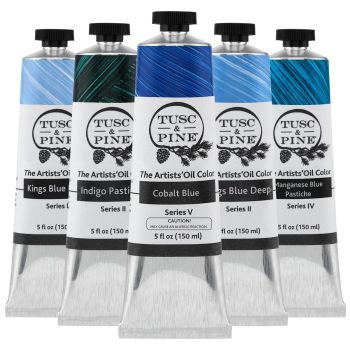 Tusc & Pine Oil Color Blues Set of 5, 150ml Tubes