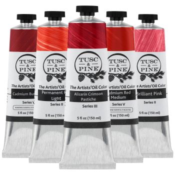 Tusc & Pine Oil Color Reds Set of 5, 150ml Tubes