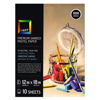UART Sanded Pastel Paper 600 Grade 12" x 18" (Pack of 10) 