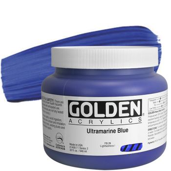 GOLDEN Heavy Body Acrylics - Ultramarine Blue, 32oz Jar