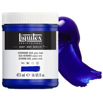 Liquitex Professional Heavy Body Acrylic - Ultramarine Blue (Green Shade), 16oz Jar