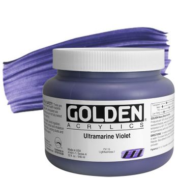 GOLDEN Heavy Body Acrylics - Ultramarine Violet, 32oz Jar