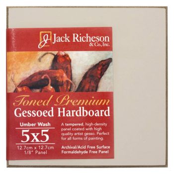 Jack Richeson 1/8" Toned Gesso Hardboard Canvas Panels - Umber, 5"x5"