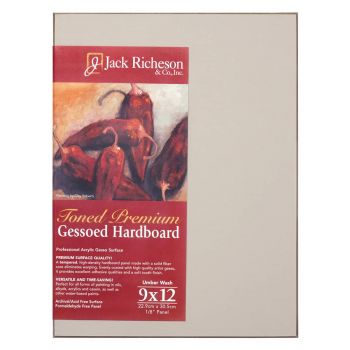 Jack Richeson 1/8" Toned Gesso Hardboard Canvas Panels - Umber, 9"x12"