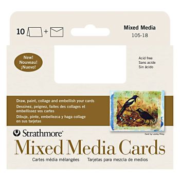 Strathmore Blank White Mixed Media Cards 3-1/2x4.875", 10 Pack Vellum