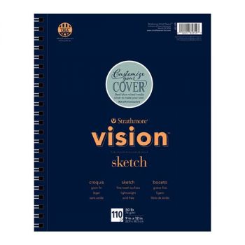 50lb. Sketch Paper Pad (Wire Bound - Fine Tooth Surface - 110 Sheets)