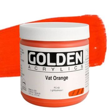 GOLDEN Heavy Body Acrylics - Vat Orange, 16oz Jar