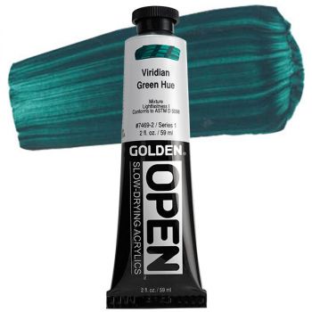 GOLDEN Open Acrylic Paints Viridian Green Hue 2 oz