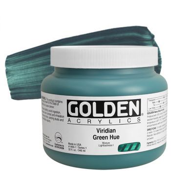 GOLDEN Heavy Body Acrylic 32 oz Jar - Viridian Hue