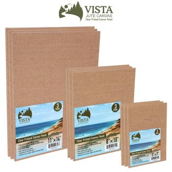 Vista Jute Clear-Primed Stretched Canvas Panels