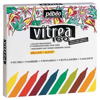 Pebeo Vitrea 160 Glossy Marker Set of 9