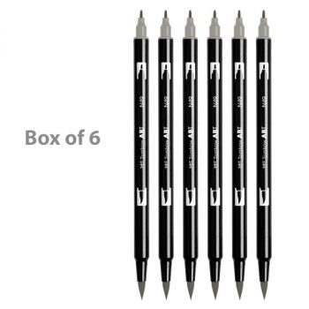 Tombow Dual Brush Pens Box of 6 Warm Gray 8
