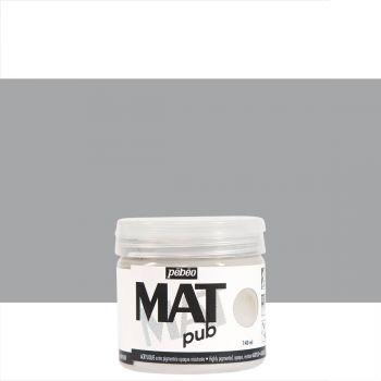 Pebeo Acrylic Mat Pub 140ml - Warm Grey