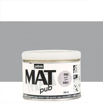Pebeo Acrylic Mat Pub 500ml - Warm Grey
