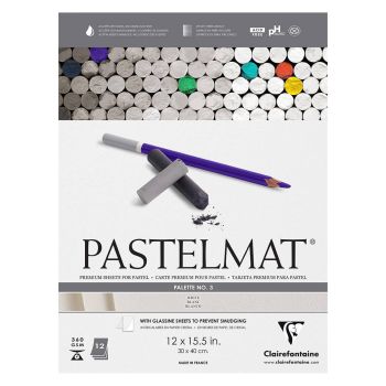 Pastelmat Pad  - White, 30 x 40 cm (12-Sheets)