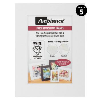 Ambiance 5-Pack Mat Frame 6x8/ 3.75x5.75 Pic Size White