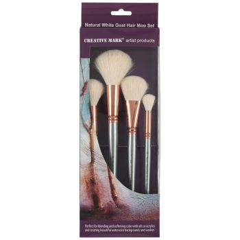 Creative Mark White Goat Hair Mop Brush Set Of 4