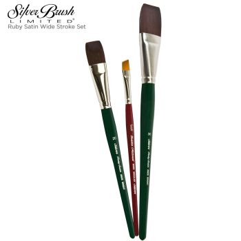 Silver Brush Ruby Satin® Wide Stroke Brush Set 