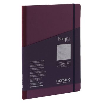 Fabriano EcoQua+ Notebook 8.3 x 11.7" Fabric Dot Grid Wine