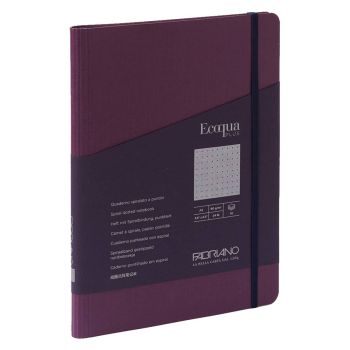 Fabriano EcoQua+ Notebook 5.8 x 8.3" Dot Grid Hidden Spiral Wine