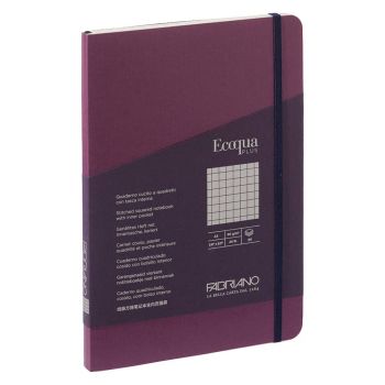 Fabriano EcoQua+ Notebook 5.8 x 8.3" Grid Stitch-Bound Wine