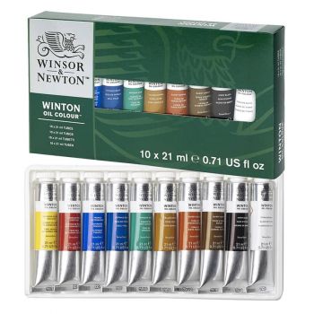 Winton Oil Color Paint Basic Set of 10, 21ml Tubes Winsor and Newton