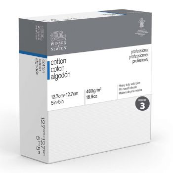 Winsor & Newton Professional Canvas Gallery Deep (1.65") Stretched Canvas-5"x5" (Box of 3)