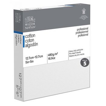 Winsor & Newton Professional Canvas Standard Depth (0.82") Stretched Canvas- 5"x5" (Box of 5)