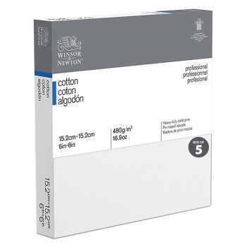 Winsor & Newton Professional Canvas Standard Depth (0.82") Stretched Canvas- 6"x6" (Box of 5)