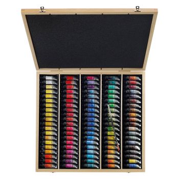 Sennelier l'Aquarelle French Artists' Watercolor Wood Box Set of 98 10ml Tubes 