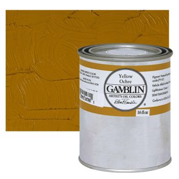 Gamblin Artist's Oil Color 16 oz Can - Yellow Ochre