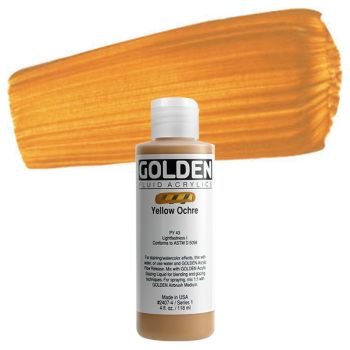 GOLDEN Fluid Acrylics Yellow Ochre 4 oz