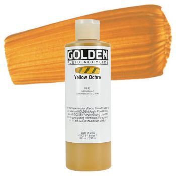 GOLDEN Fluid Acrylics Yellow Ochre 8 oz